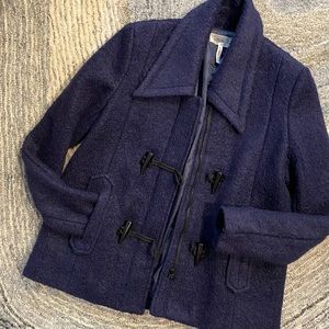 HANGER Navy Boucle Coat Jacket